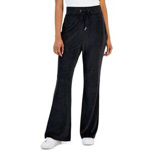 I.N.C. International Concepts Size M Black Velour High Rise Flare Leg Pants NWT